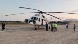 Denizli’de zorunlu iniş yapan helikopter görev yerine döndü