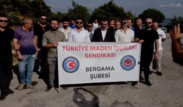 TÜRKİYE MADEN İŞ SENDİKASI BERGAMA ŞUBESİ  KOZA ALTIN MADENİ ÖNÜNDE ZORDAYIZ GEÇİNEMİYORUZ BASIN AÇIKLAMASI