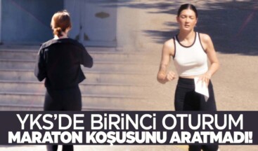 Manisa’da maratona koşar gibi sınava koştular!