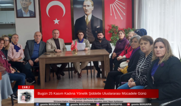 Bugün 25 Kasım Kadına Yönelik Şiddetle Uluslararası Mücadele Günü