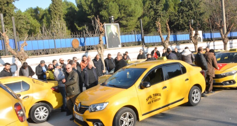 Manisa’da saldırıya uğrayan taksici için konvoy düzenlediler