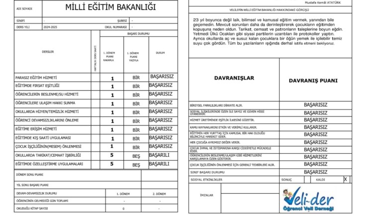 2024-2025 EĞİTİM-ÖĞRETİM YILI 1. DÖNEM RAPORU